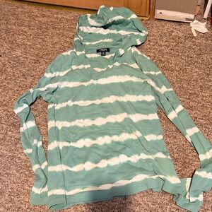 Chaps Mint and White Tie-Dye Hoodie